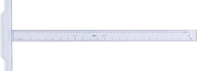 Aristo tekenhaak - lengte 60cm - mm cm inch schaalverdeling - glashelder plexiglas - met anti-slip noppen - ar-23176