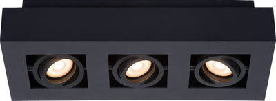 Lucide xirax - plafondspot (plafondlamp) - led dim to warm - gu10 - 3x5w 2200k 3000k - zwart