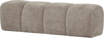Woood mojo eetbankje 164 cm - ribstof - donker zand - 49x164x45
