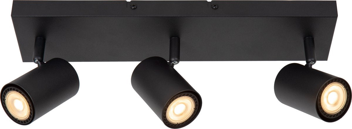 Lucide amigo - plafondspot (plafondlamp) - 3xgu10 - zwart