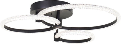 Brilliant aydin - plafondlamp - crystal led 30w - zwart - met afstandsbediening