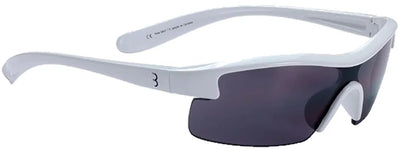 Bbb cycling fietsbril kind - sportieve zonnebril kind - 100% uv bescherming - zonnebril voor jongens en meisjes - glanzend wit - bsg-54