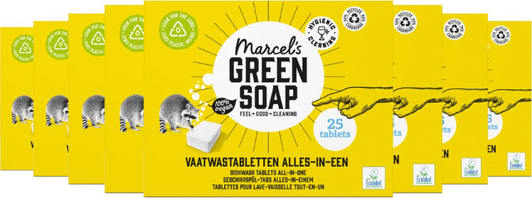 Marcel's green soap vaatwastabletten - 8 x 25 stuks - 200 wasbeurten