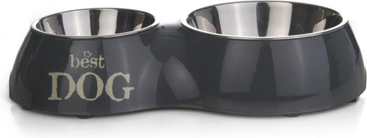 Beeztees best dog - dinerset hond - grijs - 31x17,5x6 cm