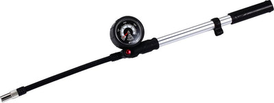 Bbb cycling airshock voorvorkpomp - mini fietspomp met drukmeter schokdempers en voorvorken - 28 bar - zwart zilver - bmp-29