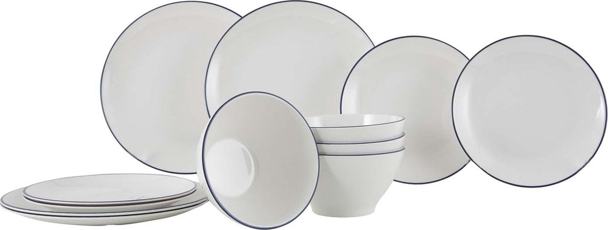 Gimex - linea line - servies - blauw - 12-delig