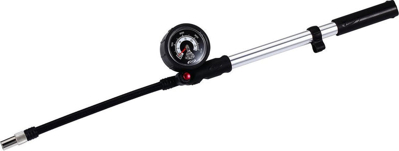 Bbb cycling airshock voorvorkpomp - mini fietspomp met drukmeter schokdempers en voorvorken - 28 bar - zwart zilver - bmp-29