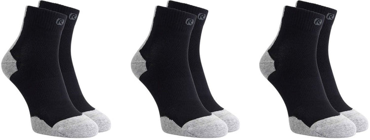 Rogelli core dames en heren 3 pack hardloopsokken - zwart grijs