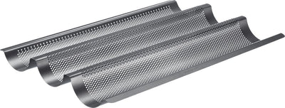 Westmark baguette bakvorm, voor 3 stokbroodjes, lengte: 38,5 cm elk, staal, anti-aanbakbedekt, lang, antraciet, 32982260