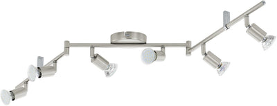 Eglo buzz - plafondspots - 6 lichts - led - nikkel-mat