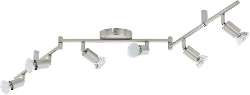 Eglo buzz - plafondspots - 6 lichts - led - nikkel-mat