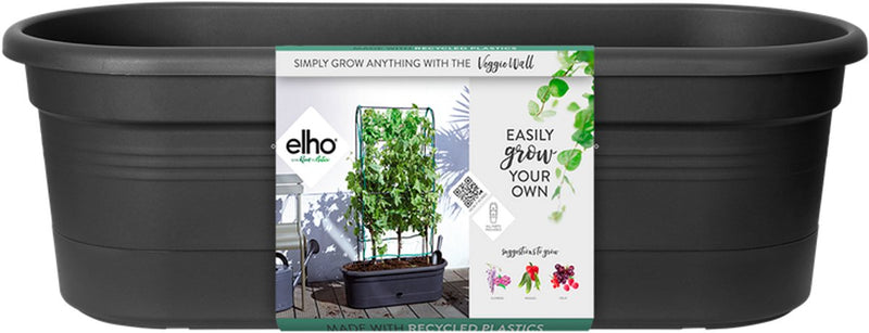 Elho green basics veggie wall 80 - kweekbak - verticaal tuinieren - 100% gerecycled plastic - ø 77.5 x h 26.0 cm - living black