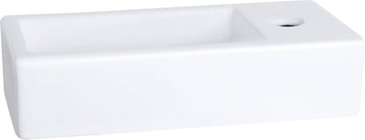 Differnz ravo fontein - 38.5x18.5x9.5cm - 1 kraangat rechts - keramiek wit