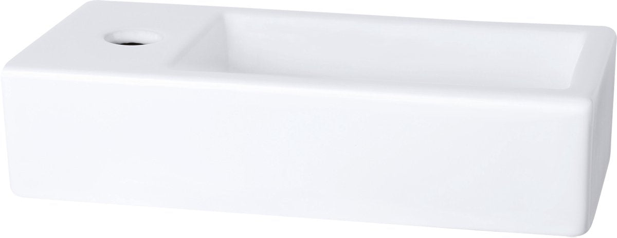 Differnz helios fontein - links - 37.5 x 18.5 x 9 cm - keramiek - wit