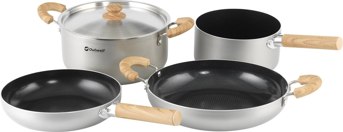Outwell feast ceramic set xl campingpan set 3 pannen keramisch