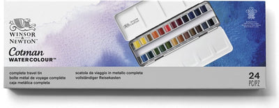 Winsor newton 0390645 cotman aquarelverf set – metal sketchers box – 24 halve napjes