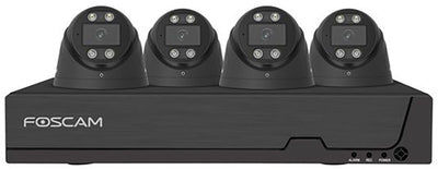 Foscam fn9108e-t4-2t kit beveiligingscamera set - 4 camera's - poe - 2tb geheugen - nachtzicht 20m - 5mp - zwart