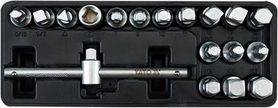 Yato - olieplug sleutelset - 18-delig - 3 8 aandrijving