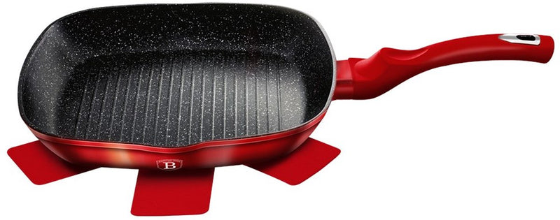 Berlingerhaus berlinger haus 1271 - grillpan burgundy 28 cm aluminium rood zwart