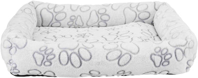 Trixie hondenmand - nando hoekig lichtgrijs - 60x50 cm, pluche, polyester, schuimrubber vulling