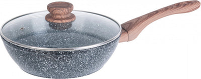 Kinghoff 1583 - wokpan met deksel - graniet hout - 24 cm