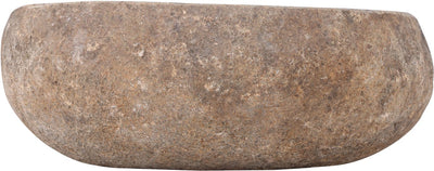 Differnz waskom nusa ø35-39 x 15 cm - wasbak natuursteen zonder overloop - opzetwastafel opbouw - spoelbak ronde vorm - badkamer accessoire - grijs