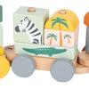 Small foot - houten stapelblokken trein safari, 16dlg.