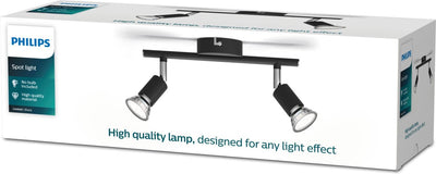 Philips led philips limbali opbouwspot - 2-lichts - zwart
