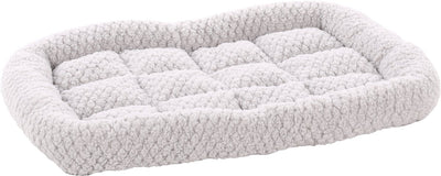 Flamingo hondenkussen – benchkussen – extra zacht hondenkussen 55,5 x 38,5 cm – geschikt voor hondenbench en kattenkussen – jacquard rechthoekig grijs