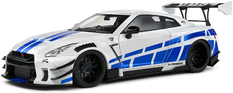 Solido nissan gt-r (r35) w liberty walk body kit 2.0 '24, zilver schaal 1:18