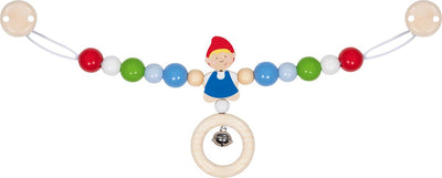 Goki baby kinderwagenspanner: jongen l40cm, met clips, hout, in vensterdoos