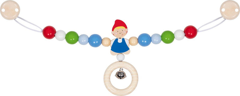 Goki baby kinderwagenspanner: jongen l40cm, met clips, hout, in vensterdoos