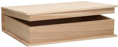 Merkloos sans marque houten kist boekvorm - l 35,5 cm x b 25,3 cm x h 9,7 cm