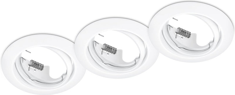 Trio jura - inbouwspot - wit mat - excl. 3x gu10 3 w - zwenkbaar - plafondbevestiging - rond