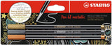 Stabilo pen 68 metallic viltstiften zilver goud koper - 3dlg. - afbeelding 1