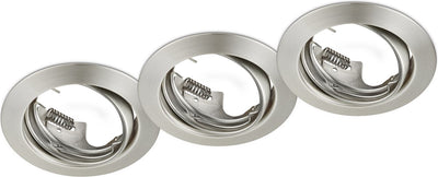 Trio jura - inbouwspot - nikkel mat - excl. 3x gu10 3 w - zwenkbaar - plafondbevestiging - rond
