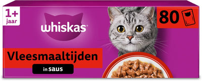 Whiskas kattenvoer - adult 1+ - classic selectie in saus - 80x85g