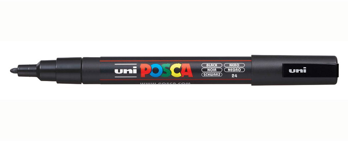 Posca markeerstift pc-3m zwart (6 stuks)