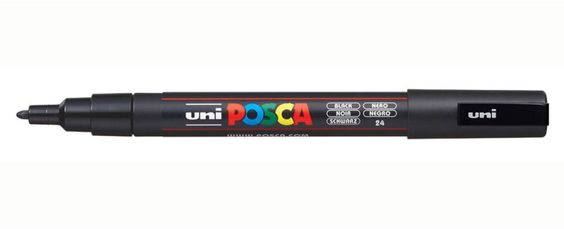 Posca markeerstift pc-3m zwart (6 stuks)