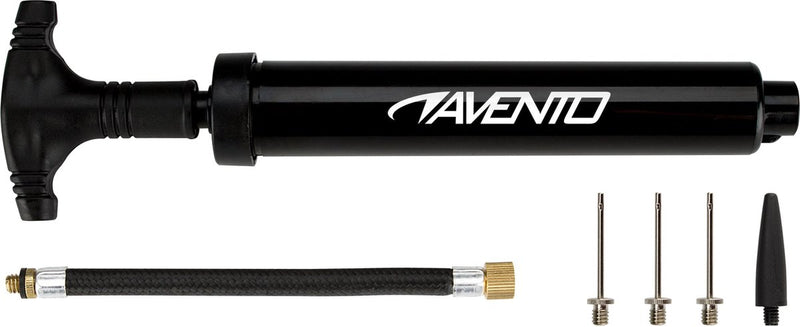 Avento ballenpomp - voetbalpomp met extra naalden - double action - zwart wit