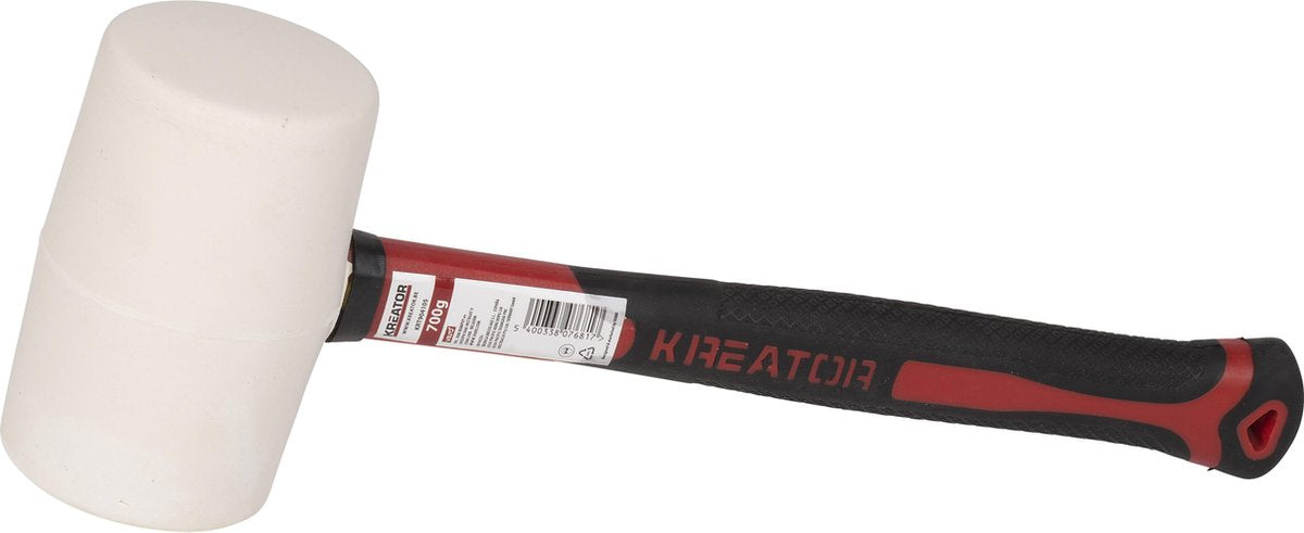 Kreator - hand tools - krt904105 - rubber hamer - 700g - fiber - wit