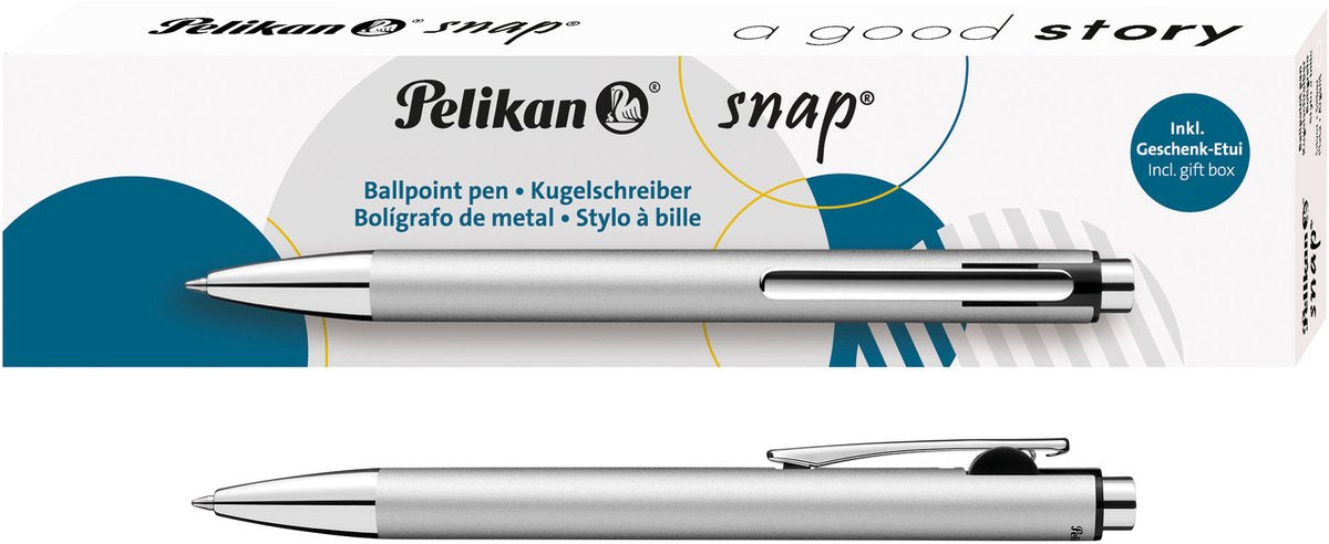 Pelikan balpen snap metallic silver, in geschenkdoosje