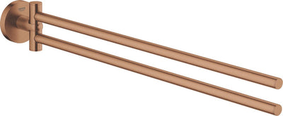 Grohe essentials handdoekhouder met twee draaibare armen -sunset gold (mat brons)