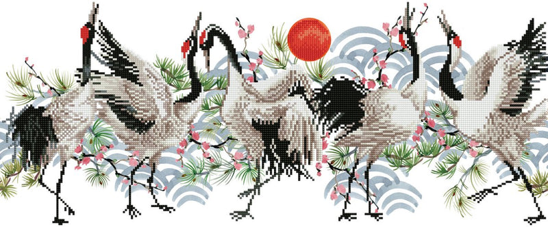 Diamond dotz® diamond painting volwassenen - ronde steentjes - volledig pakket - hobby - - dd8.011 - dieren - vogeldans 77 x 32cm