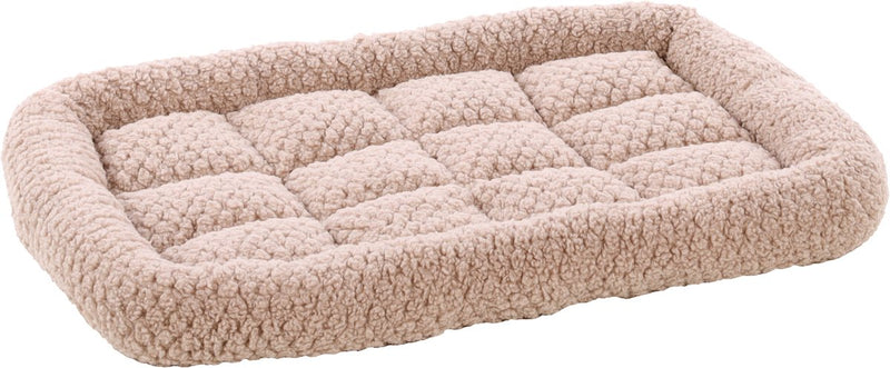 Flamingo hondenkussen – benchkussen – extra zacht hondenkussen 55 x 38 cm – geschikt voor hondenbench en kattenkussen – jacquard rechthoekig taupe m