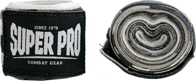 Super pro combat gear bandages camo zwart grijs wit 250cm