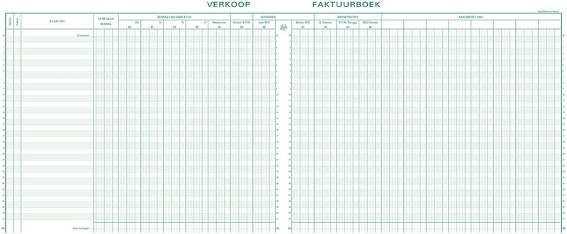 Exacompta boekhoudingsregister btw verkoop -31 lijnen - genummerd - met identificatieblad - nederlandstalig - ingebonden - 80 blad - - 14610x