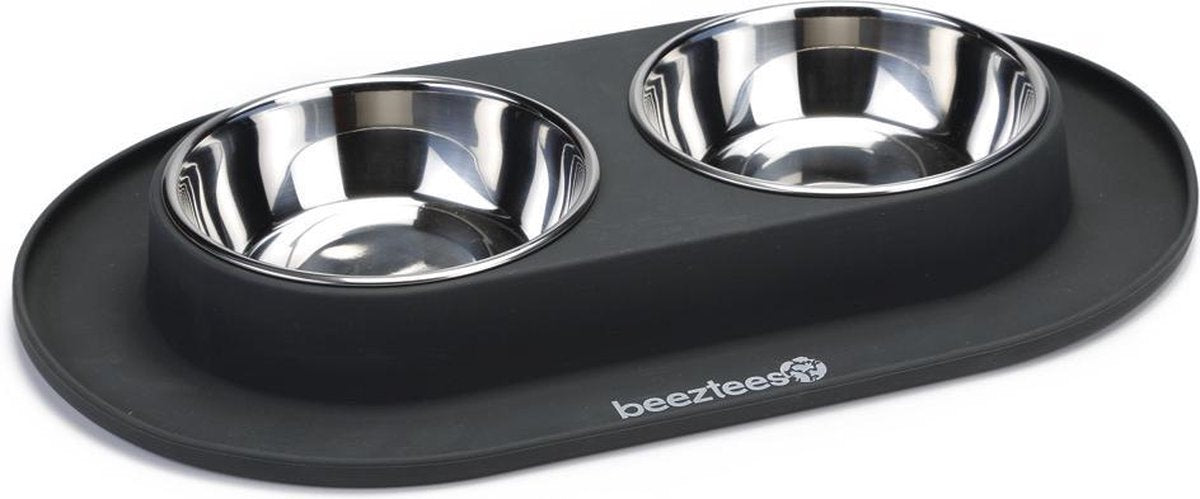 Beeztees - dinerset hond - siliconen - antraciet - 40x24x4,5 cm
