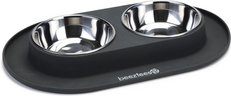 Beeztees - dinerset hond - siliconen - antraciet - 40x24x4,5 cm