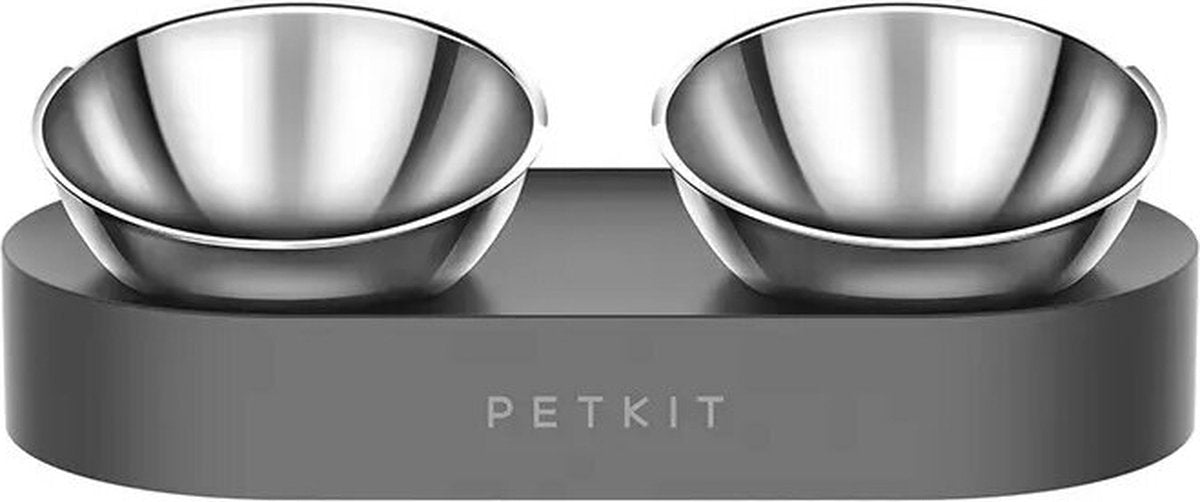 Petkit - fresh nano metal - roestvrijstalen voerbak voor huisdieren - verstelbaar 0 graden en 15 graden hoek om cervicale spondylose te verminderen - antislip anti-overloop voerbak voor katten en honden